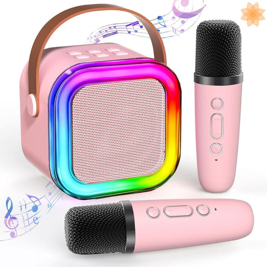 Bocina Karaoke Bluetooth con 2 Micrófonos